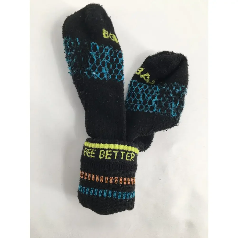 Bombas Kids Calf Socks Black Blue Orange Yellow Honeycomb Bee Print XS 2-8
